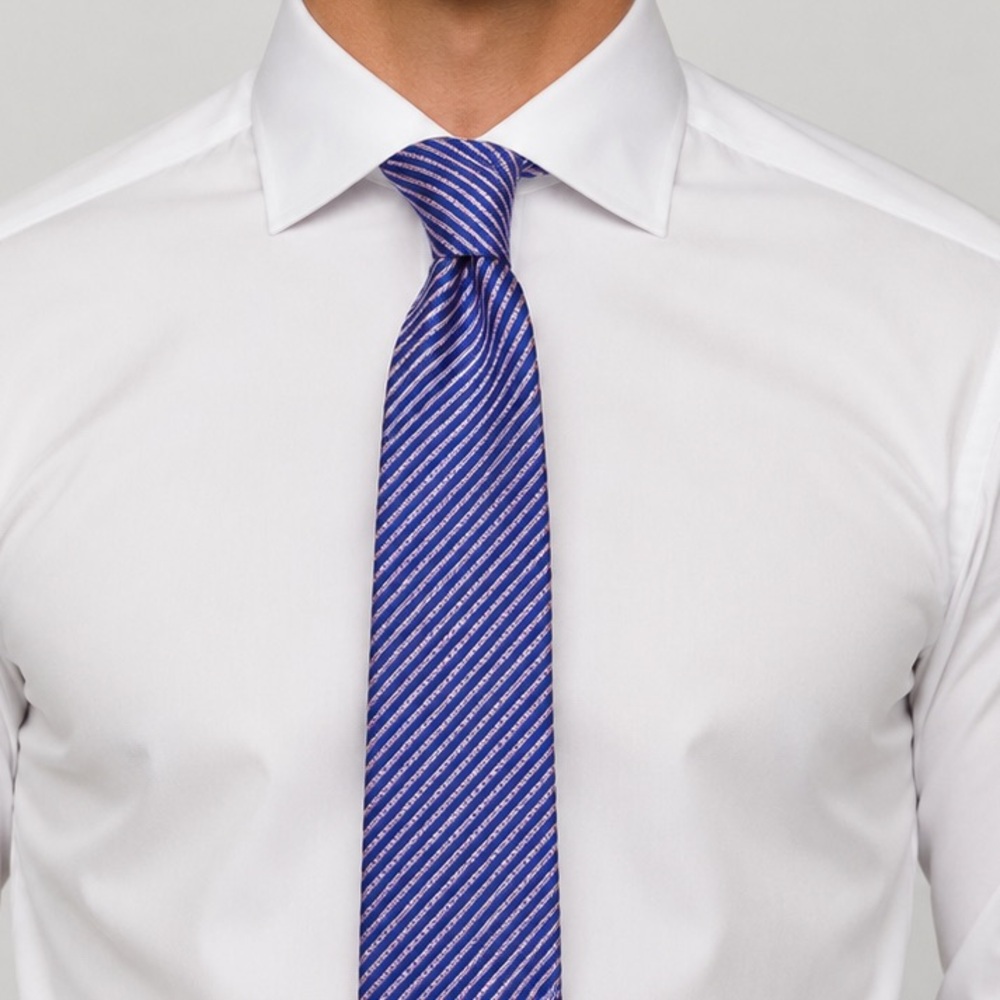 Michael Reslan Striped Pink and Regal Blue Silk Tie | Made in Italy